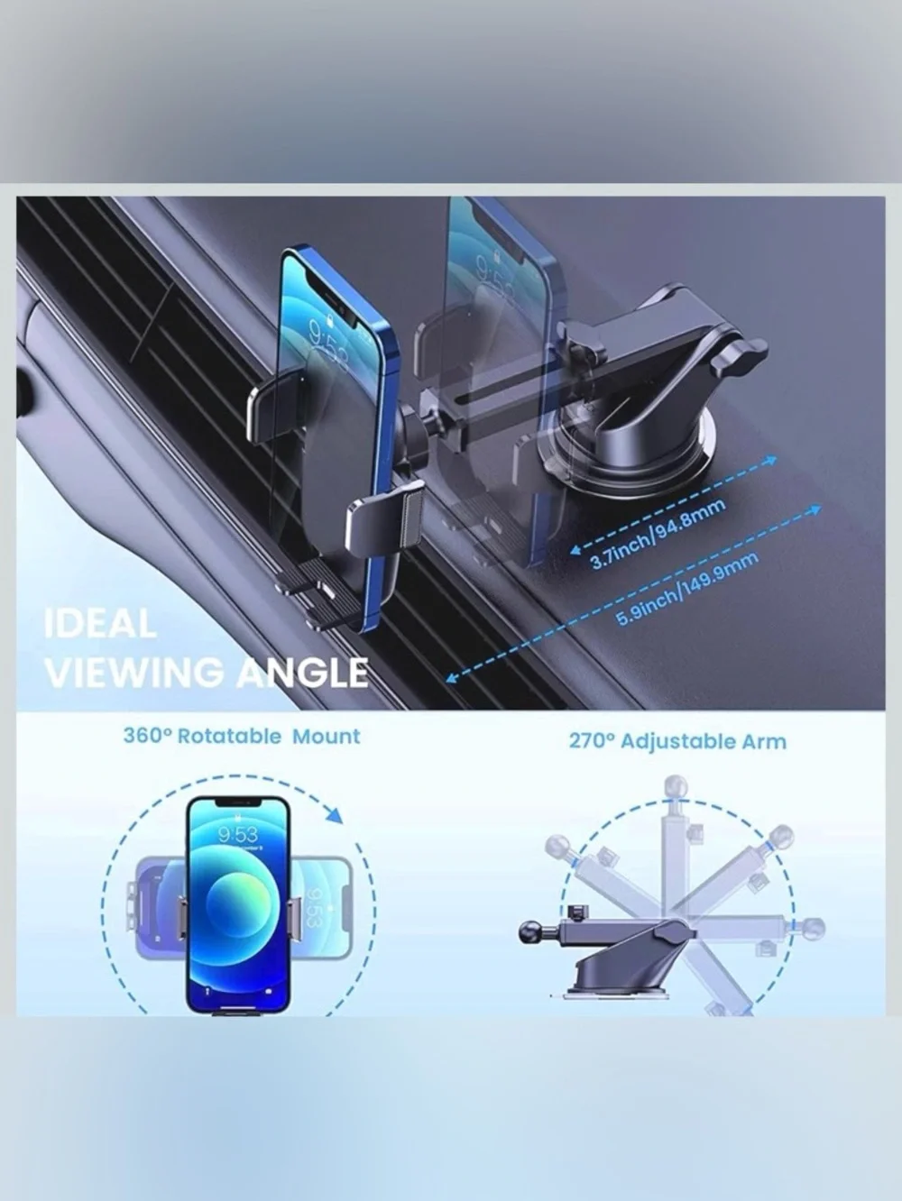 Car Universal Phone Stand for Car Dashboard Windshield Vent Cell Phone